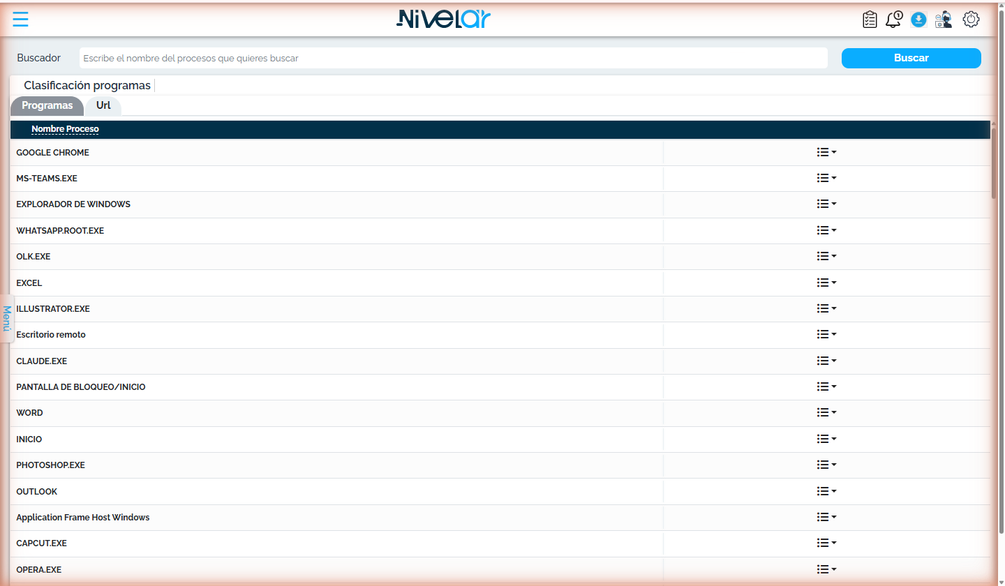 Clasificación de programas (Autorizado/No autorizado/Neutral) (cuenta demo).