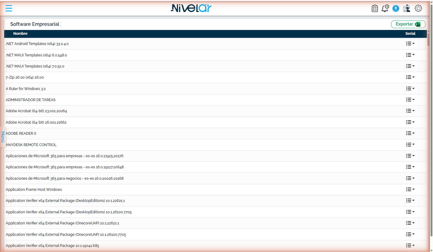 software (cuenta demo).